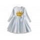 Dětské dívčí šaty, tunika s dlouhým rukávem "Princess" a tylovou sukní - šedá