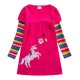 Dívčí šaty, tunika s dlouhým rukávem, růžová Unicorn