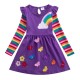 Dívčí šaty, tunika s dlouhým rukávem Unicorn + 3D motýlky - fialová