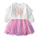 Dívčí šaty, tunika s glitry, 3D motýlky a tylovou sukní