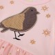 Dívčí šaty, tunika s ptáčkem a tylovou sukní růžová