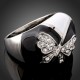 Luxusní prsten, bílé zlato, motýl Swarovski krystal J0537