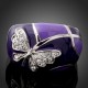 Luxusní prsten, bílé zlato, motýl Swarovski krystal J0535