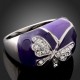 Luxusní prsten, bílé zlato, motýl Swarovski krystal J0535