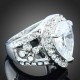 Luxusní prsten, bílé zlato, bílý Swarovski krystal J2702