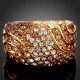 Luxusní prsten žluté zlato, hnědý Swarovski krystal J2170