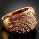Luxusní prsten žluté zlato, hnědý Swarovski krystal J2170