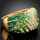 Luxusní prsten žluté zlato, zelený Swarovski krystal J2171