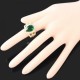Luxusní prsten, žluté zlato, smaragd Swarovski krystal J2703
