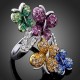 Luxusní prsten velký, 4 motýlci Swarovski krystal J0502