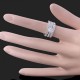 Luxusní prsten, 3v1, bílé zlato, bílý Swarovski krystal J0141